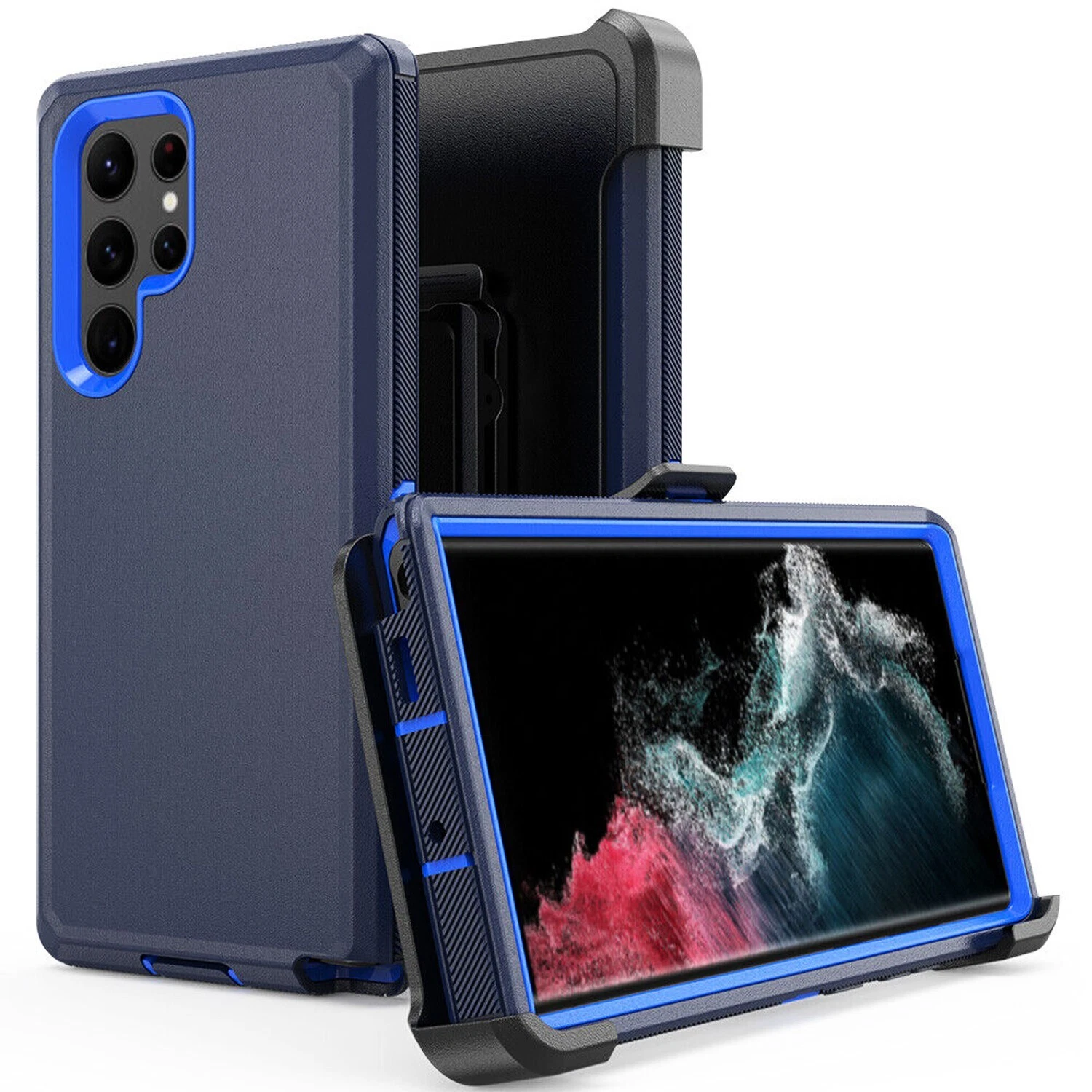 Funda con clip para Samsung Galaxy S22 Ultra/S22, compatible con Otter.box Defender + Screen_voghion.com