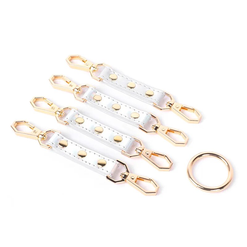 Kit de servitude BDSM en cuir brillant et sexy, gants de maintien, collier, masque pour les yeux, jouets intimes pour femmes, couples, jeux pour adultes_voghion.com