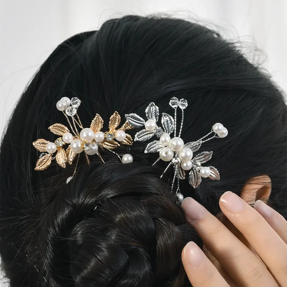 Clips Barrettes Crystal Pearl Hairpin Vine Tiaras Head Piece Comb Headband Hairpins Hairbands Accessories Wedding Bridal_voghion.com