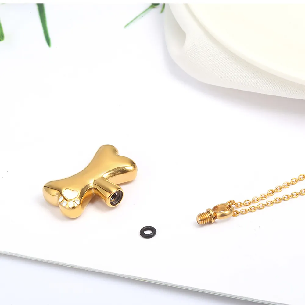 Catene in acciaio inossidabile con ciondolo a forma di osso per cani, per animali domestici, collana con urna funeraria apribile, regalo per lui con catena_voghion.com