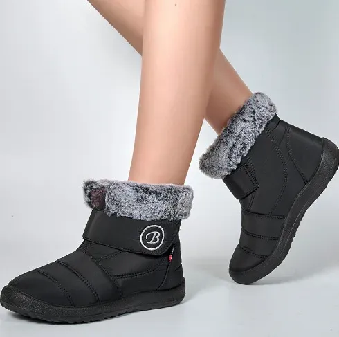Waterproof Winter Snow Boots For Women Plush Lined Ankle Booties_voghion.com