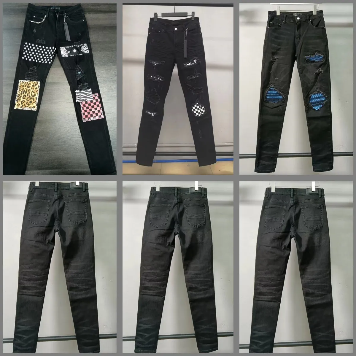 2025 Designer Mens High Quality Fashion Technology Jeans Luxury Designer Denim Pant Distressed Ripped Black Blue Jean_mkmklike.com