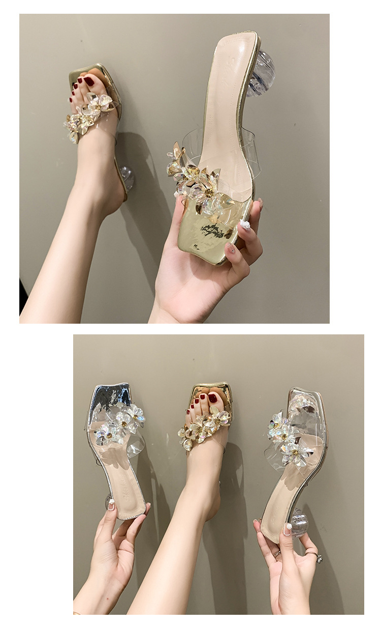2024 Pantofole con tacco alto a forma di cristallo trasparente a forma di fiore dolce coreano estivo 2024 per donna_voghion.com