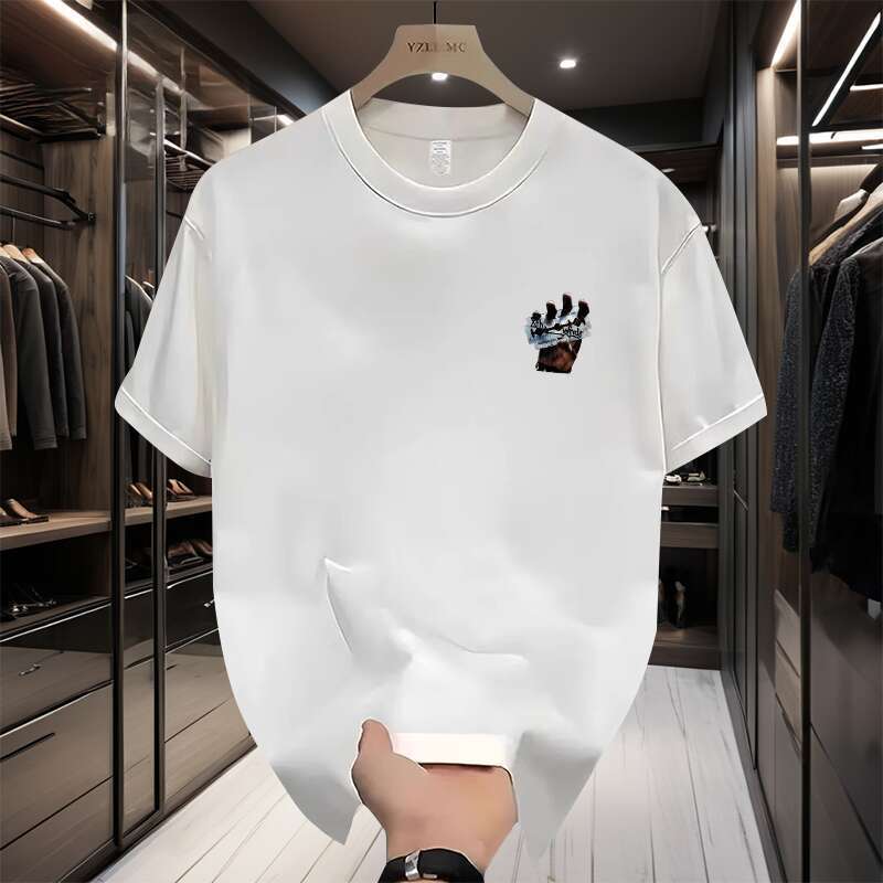 T-shirt uomo in cotone con stampa creativa vestibilità comoda_voghion.com