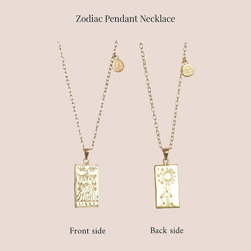 Catene Moda Gioielli in acciaio inossidabile Colore oro 12 Segno zodiacale Collana con corda Collane di amicizia alla moda per_voghion.com