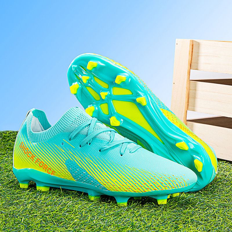 Soccer shoes Men's AG long spike broken nail student indoor artificial grass game training sneakers_voghion.com