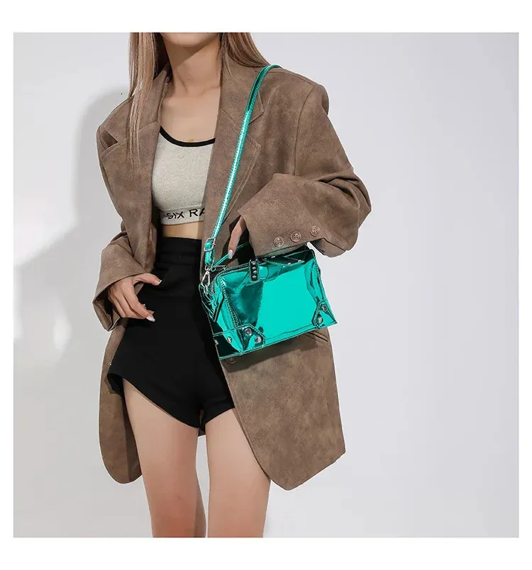 Borsa a tracolla da donna elegante borsa a spalla quadrata oro_voghion.com
