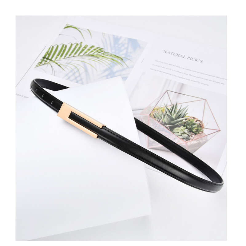 Korean Small Women's Black Simple Versatile Trouser Belt Decoration With Skirt, Suit, Jeans, Belt, And Thin Style_voghion.com