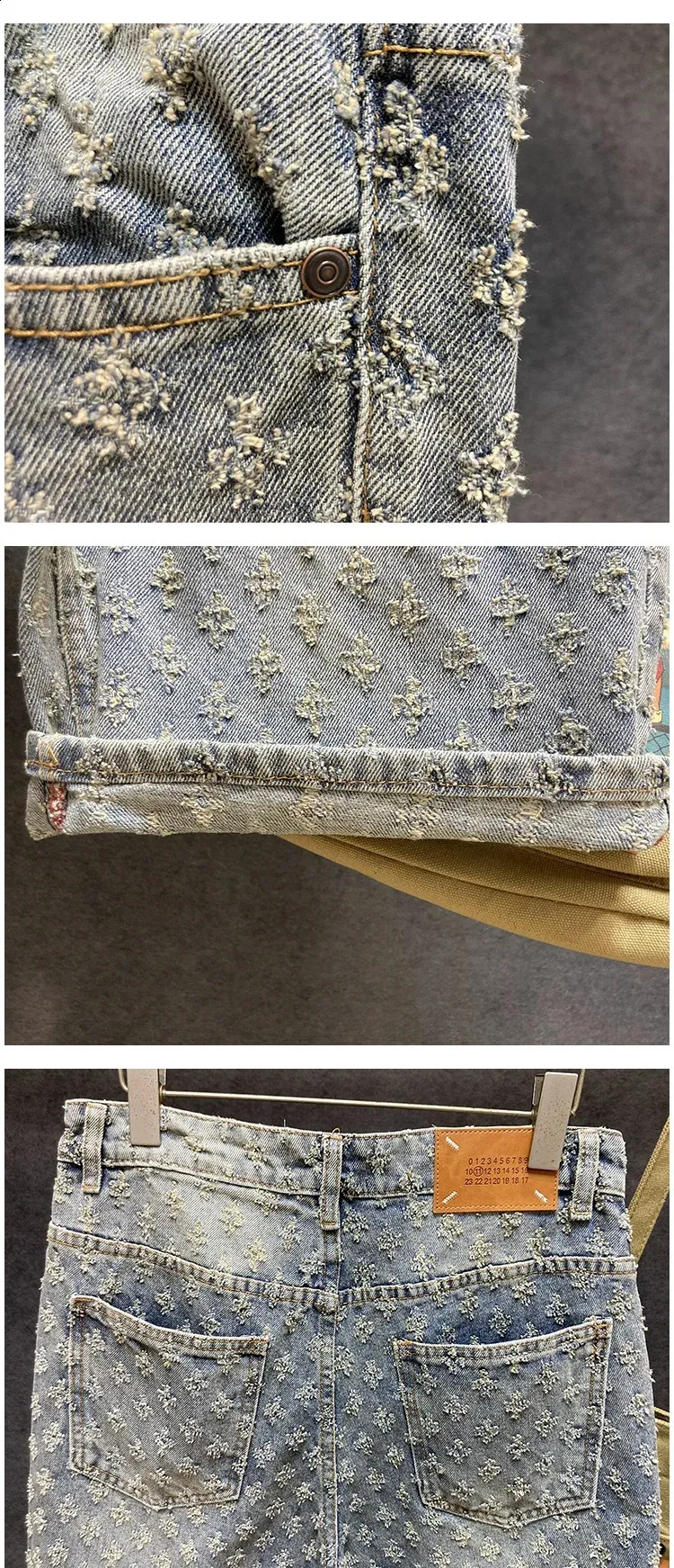 Pantaloni Five Point da uomo 2024, larghi, dritti, gamba larga, in jacquard traforato, pantaloncini in denim casual di alta qualità, 24_voghion.com