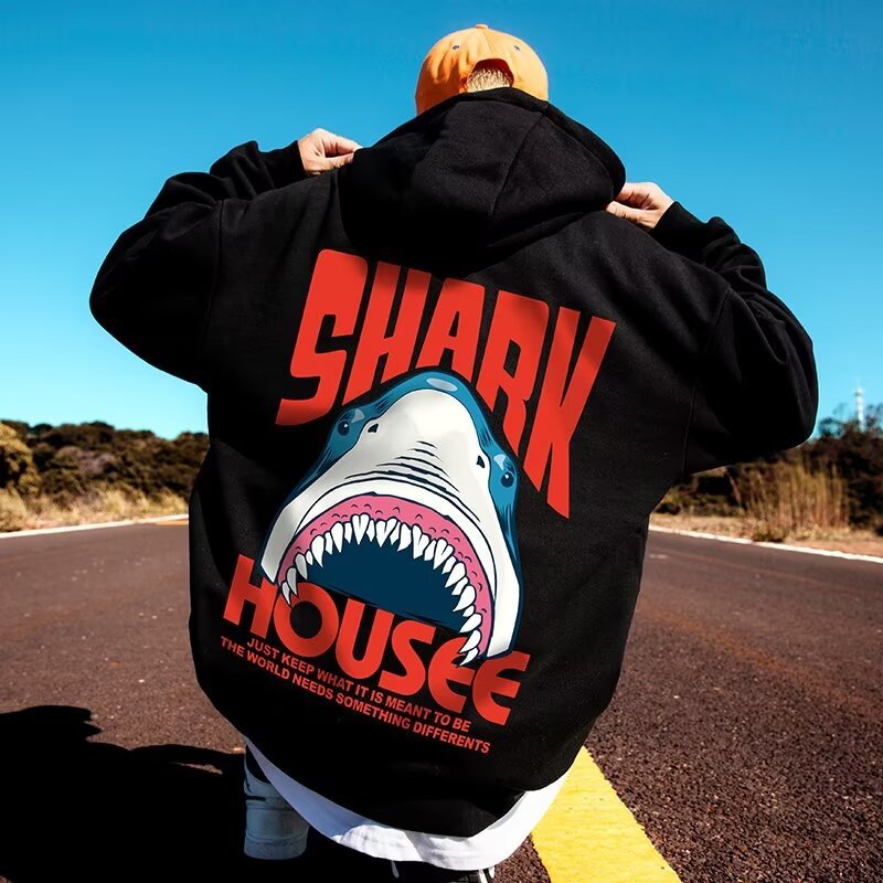 Oversized cartoon plysch hoodie för herr vinterjacka_voghion.com
