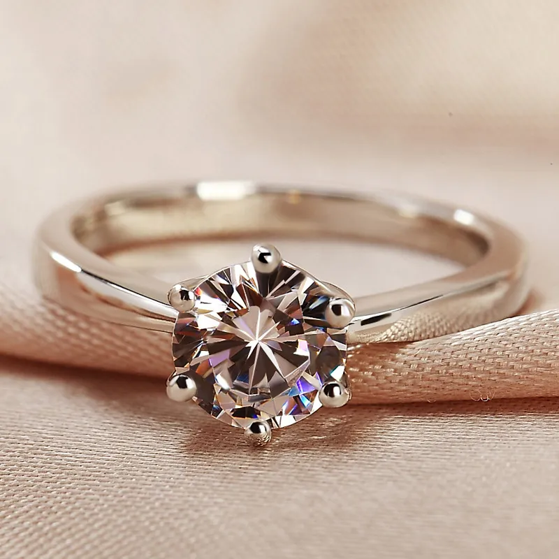 GOLD SIER Island 1,5 Karat Silberfarbe für Damen Anillos De Jewelry Bizuteria Diamantring_voghion.com