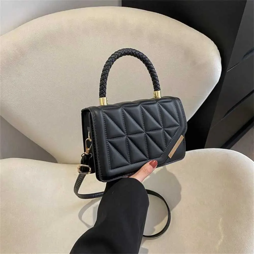 Mode PU Leder Plaid Messenger Schulter Tasche Damen Einfarbig Handtaschen Freizeit Stilvolle Umhängetaschen Für_voghion.com