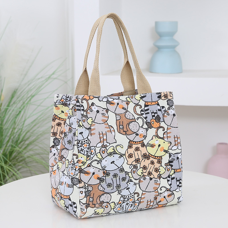 Women's Cartoon Large Capacity Office Lunch Commuter Handbag Tote Small Bag_voghion.com