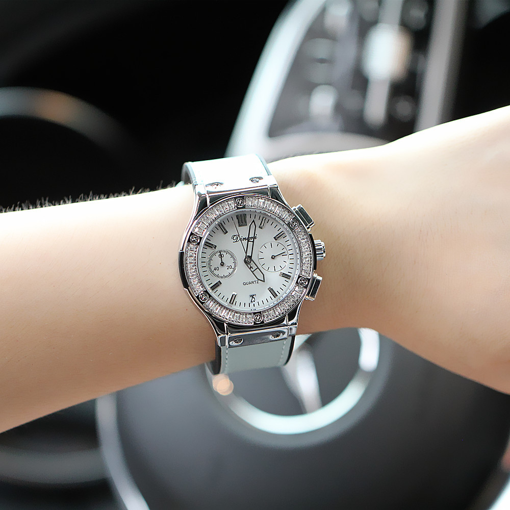 Orologio impermeabile al quarzo con cintura di diamanti multifunzionale stile puntatore alla moda dal vivo_voghion.com