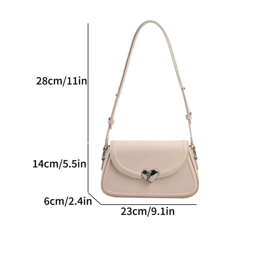 Schoudertas voor dames kleine schoudertas met hartgesp zilver_voghion.com