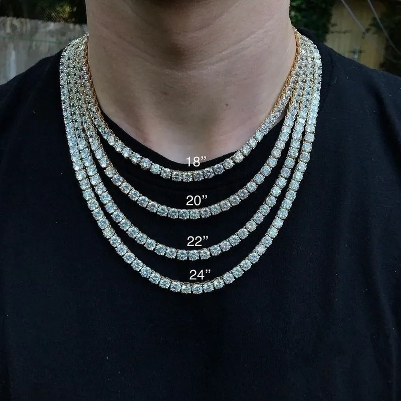 Verige za moške in ženske zlate kvadratne verižice ledeni diamanti hip hop ogrlica choker sier bling luksuzen nakit za_voghion.com