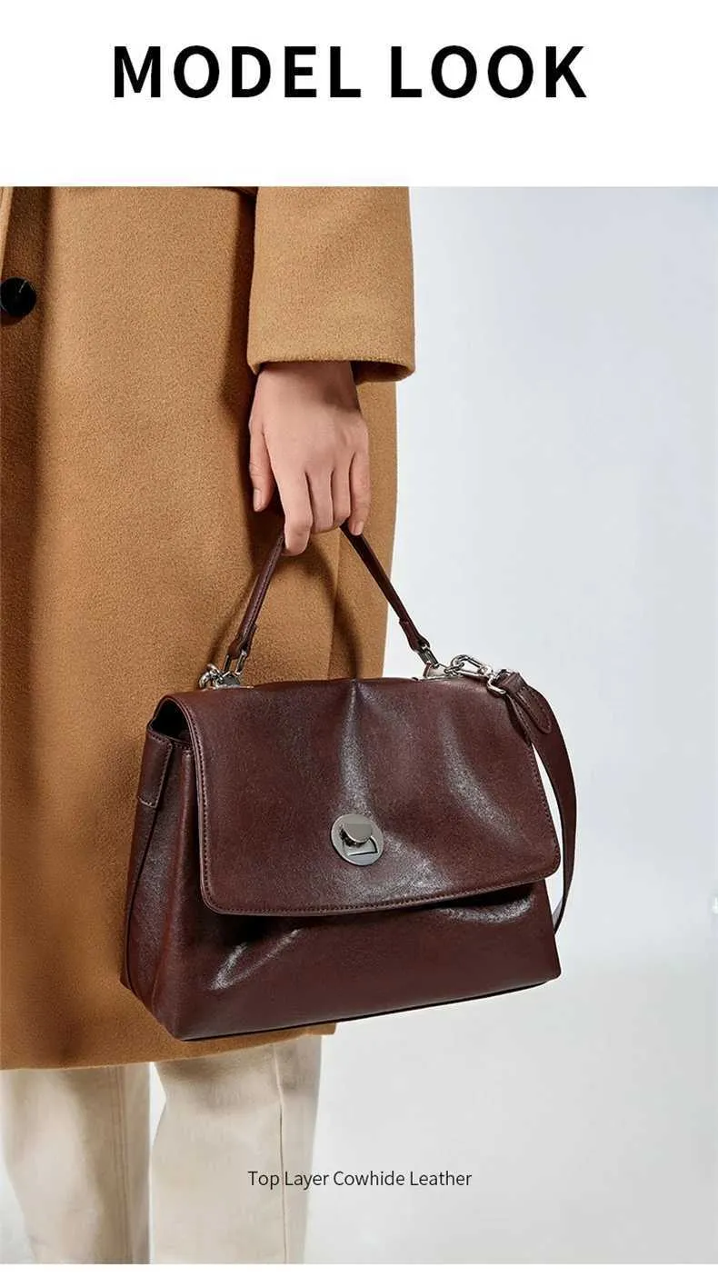 Hifashion Retro Vera Pelle Grandi Borse a Tracolla per Donna 2025 Tendenza Designer Satchel Tote Crossbody Ufficio Signore_voghion.com