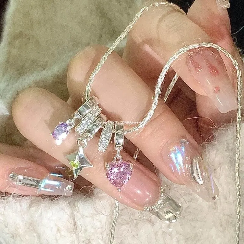 Colliers pendentifs Collier délicat Étoile Coeur Bijoux Ras du cou Chaîne épaisse Y2K Clavicule Femmes Fille Anniversaire Dropship_voghion.com