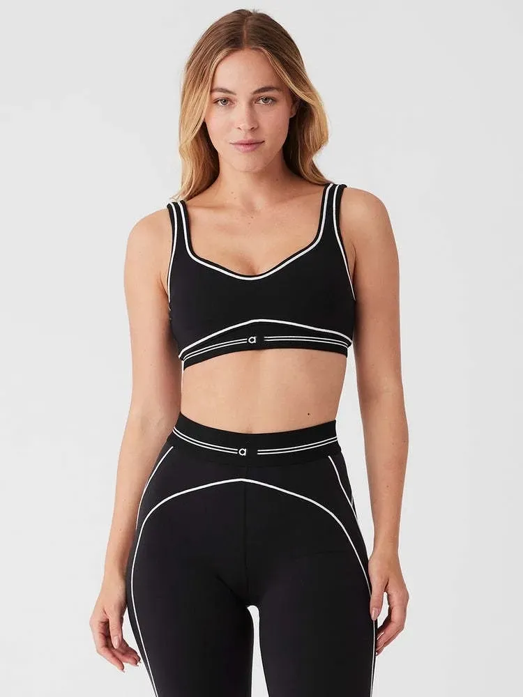 A400 Women Bra High Waist Trousers Training Elastic Striped Breathable Yoga Suit Fiess Set_voghion.com