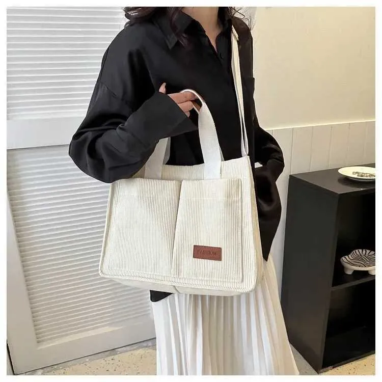 Borsa a mano in velluto a coste donna grande borsa a tracolla_voghion.com