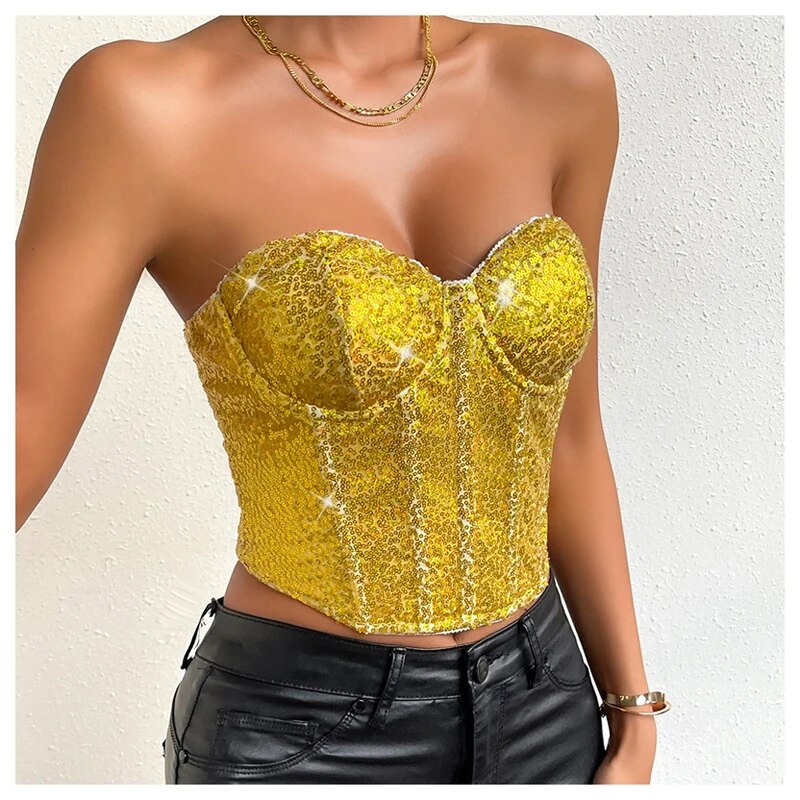 Reggiseno corsetto da donna europeo e americano, lingerie a spina di pesce, reggiseno con paillettes, biancheria intima push-up per ragazza piccante_voghion.com