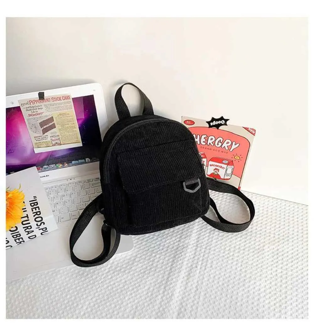 Kleiner Damen Mini Rucksack Aus Kord Für Freizeit Und Reisen_voghion.com