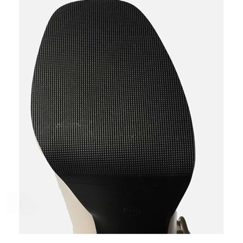 Square Toe Mary Jane Spring New Black Short Heeled_voghion.com