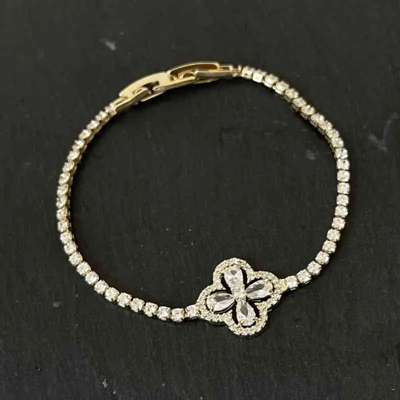 Water Drop Bracelet Clover Design Zircon Clavicle Chain Female Bride Jewelry Gift Ladies Woman_voghion.com