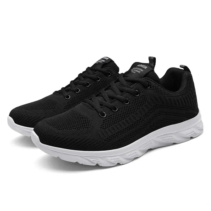 Lace Up Trendy Knit Mens Sneakers Casual Athletic Running Walking Gym Sports Outdoor Male Women Breathable Shoes_voghion.com