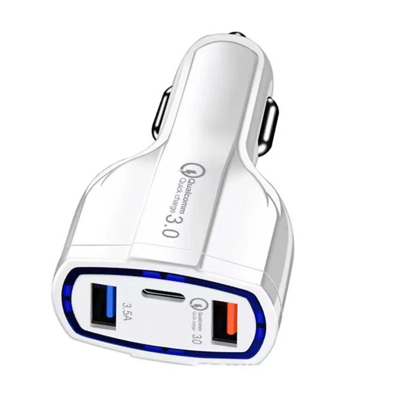 35W PD Type C Usb Ports 7A Fast Charging Car Charger Dual USB Auto Adapter For All Mobile Phone Charger With Retail Box_voghion.com