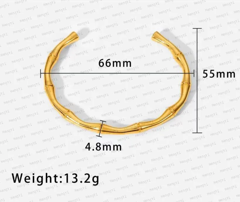 Bracciale rigido a bamboo in acciaio inossidabile per donna chic_voghion.com