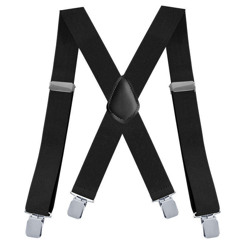 VOOTHOST Strapazierfähige Hosenträger in großer Größe für Männer, für die Arbeit im Freien, 5,1 cm breit, X-Rücken, 4 starke Clips, verstellbare elastische Hosenträgergurte F0216_voghion.com