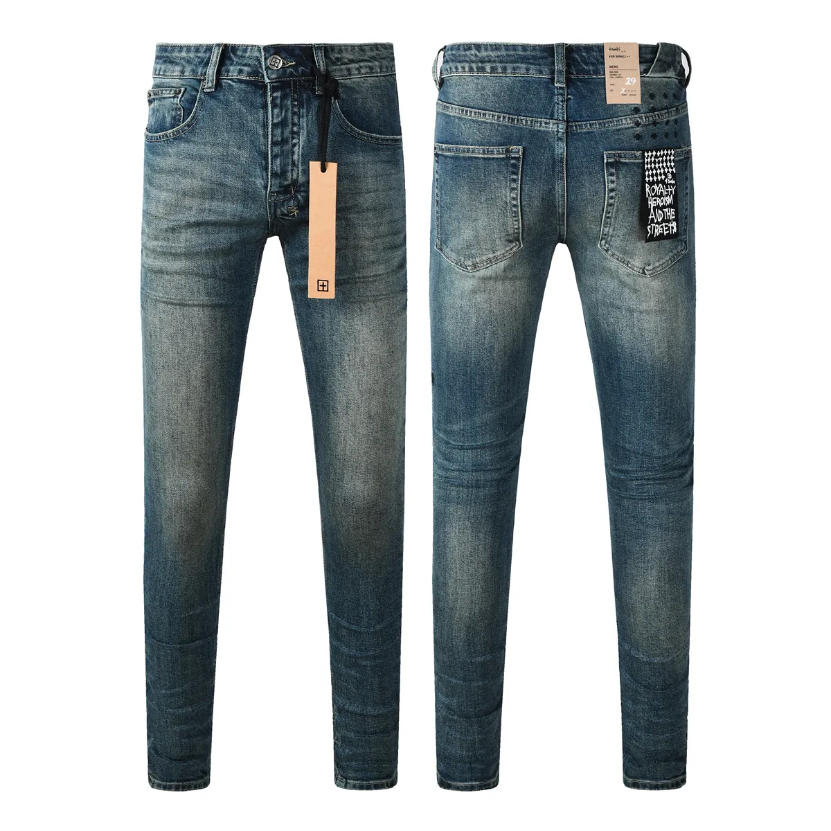 Jeans da uomo di alta qualità, stile Ksubi, lavaggio vintage alla moda, con gamba dritta e strappi, stile street._voghion.com