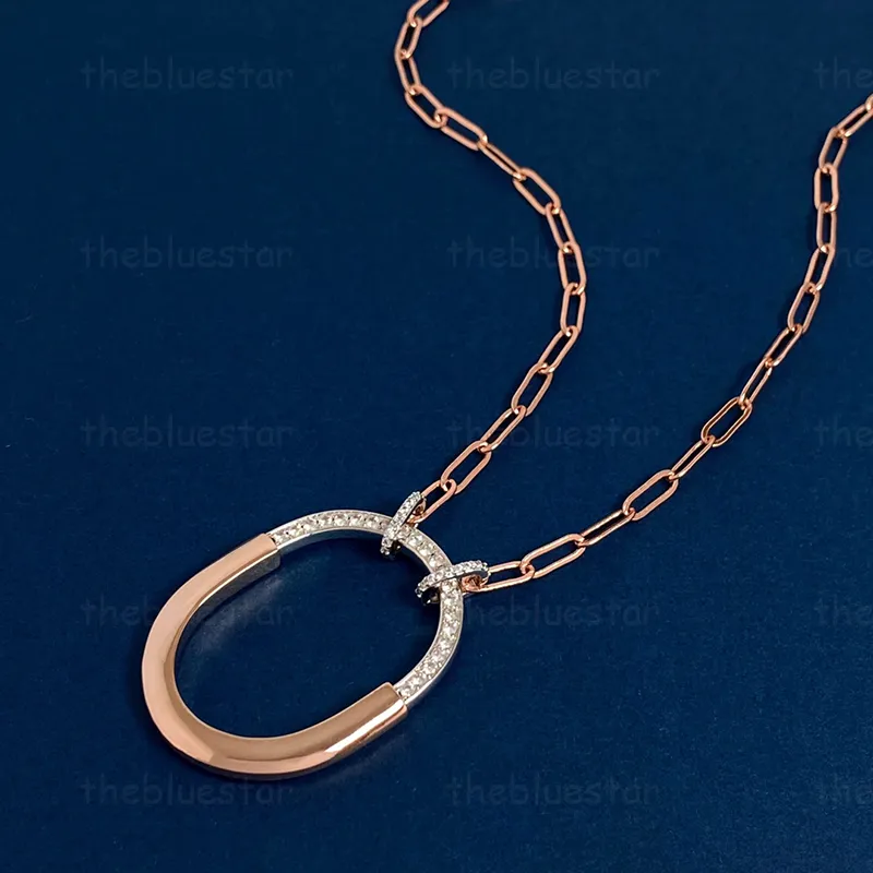 Klassische Schlosshalskette Halsketten Damen Gold Silber Geschenk für Freundin Hochzeiten Set mit Diamant Designer Schmuck_voghion.com