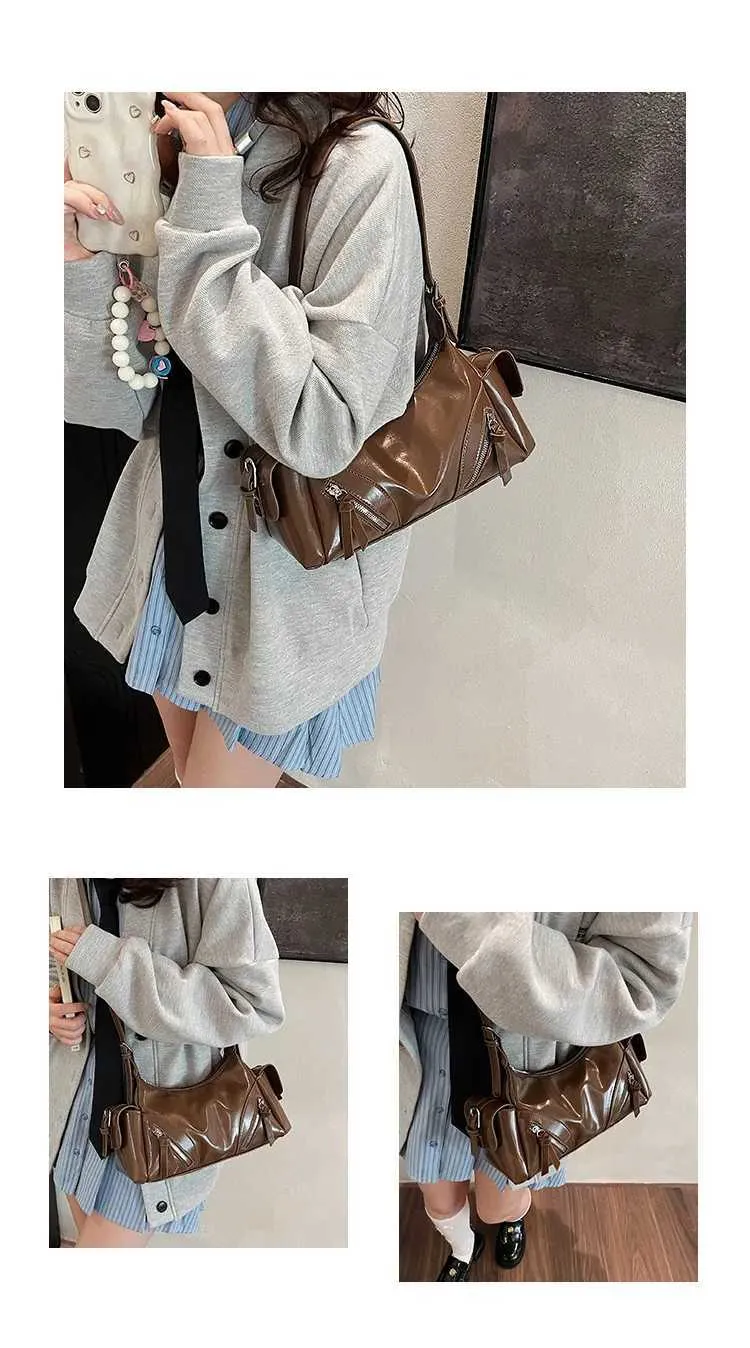 Strukturiertes Damen Schultertasche Aus Pu Leder Umhängetasche_voghion.com