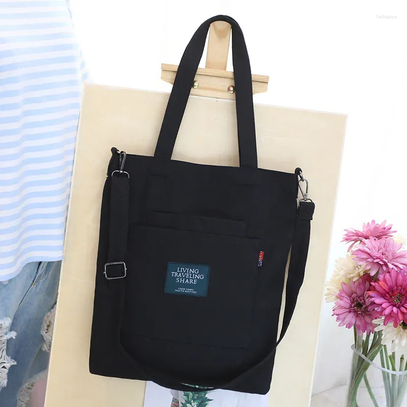 Kordelzug Frauen Handtaschen Große Kapazität Canvas Tasche Vintage Reißverschluss Klappe Schulter Messenger Umhängetaschen Beutel Bolsos_voghion.com