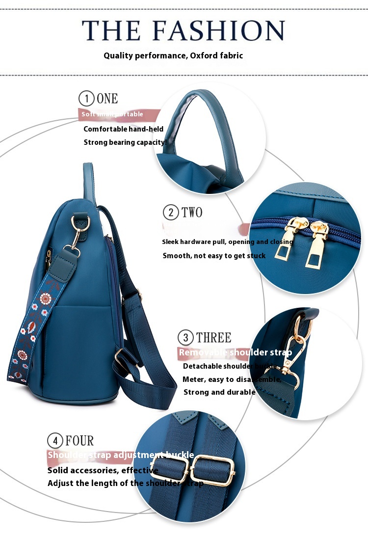 2024 New Oxford Cloth Small Backpack For Women Korean Version Anti-theft Lightweight Single Shoulder Dual-purpose Student Backpack_voghion.com