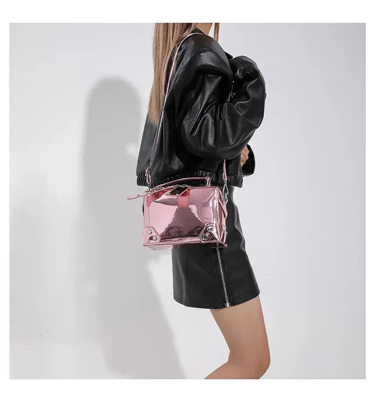 Borsa a tracolla da donna elegante borsa a spalla quadrata oro_voghion.com