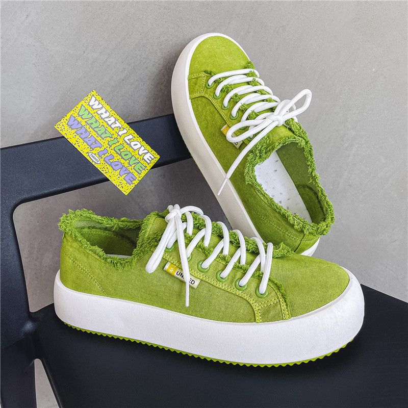 Baskets plateforme en toile pour homme baskets chunky blanches_voghion.com