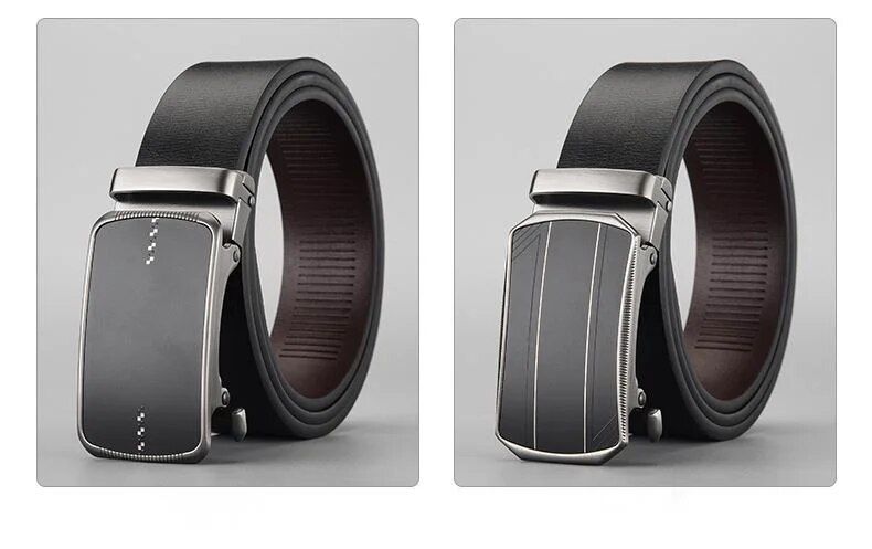 Genuine Leather Men's Automatic Buckle Belt Business Style_voghion.com