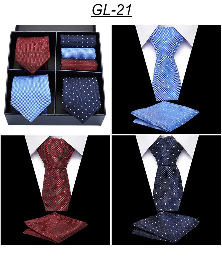 Rusetit Miesten Solmiosarja Klassinen 7,5 cm Solmio ja Keltainen Vihreä Musta Paisley Pocket Square Miehille Häät_voghion.com