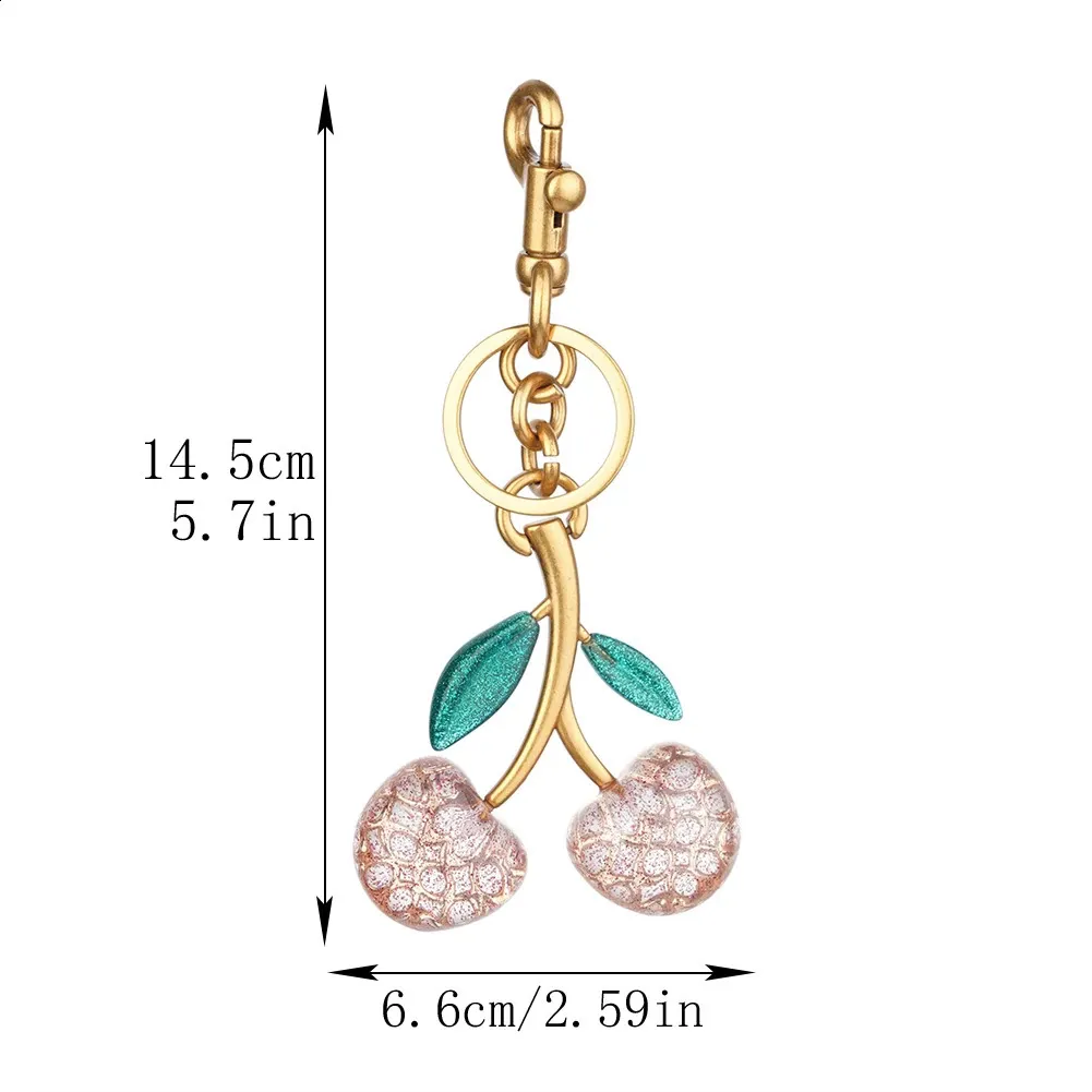 Cute Charm Handbag Keychain Womens Exquisite Internet- Crystal Cherry Bag Accessories High-Grade Pendant 240821_voghion.com