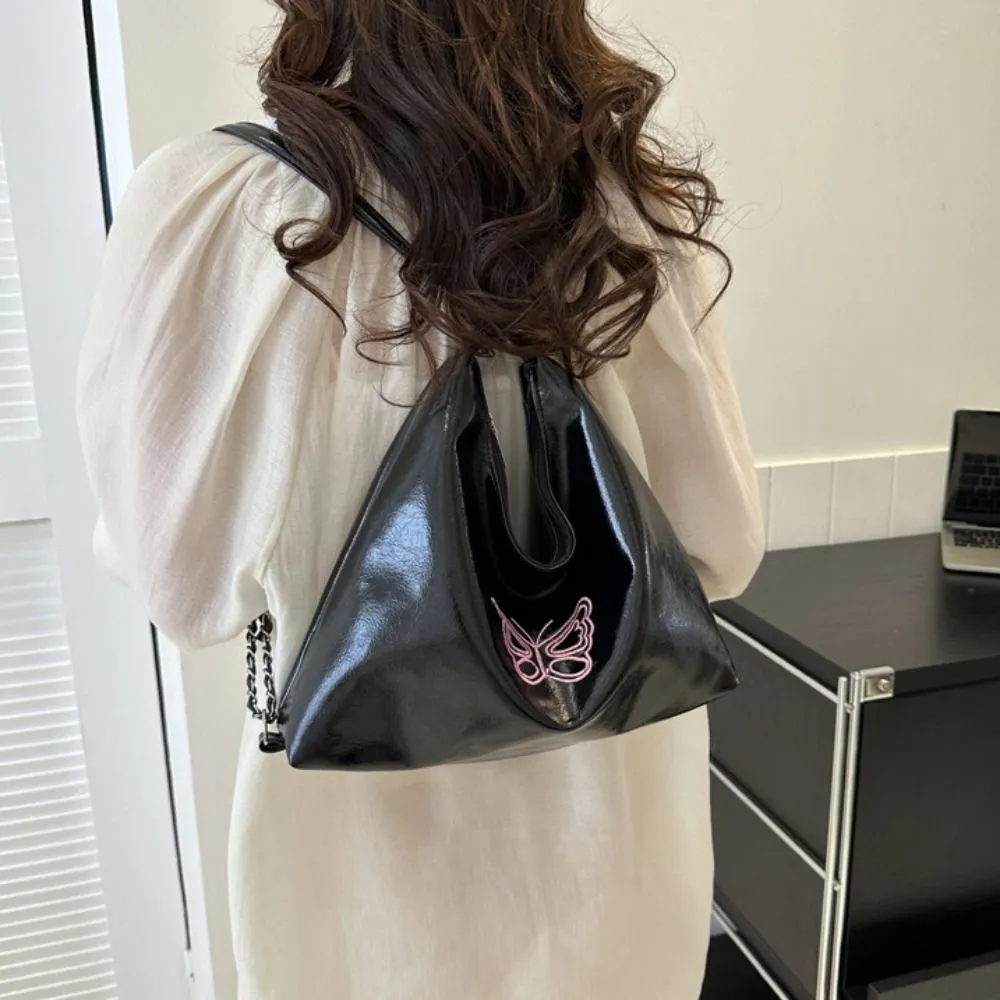 Multifunktionale PU-Lederkette Schultertasche Dual Purpose Korean Style All-Match Große Kapazität Einkaufstasche Geschenk_voghion.com