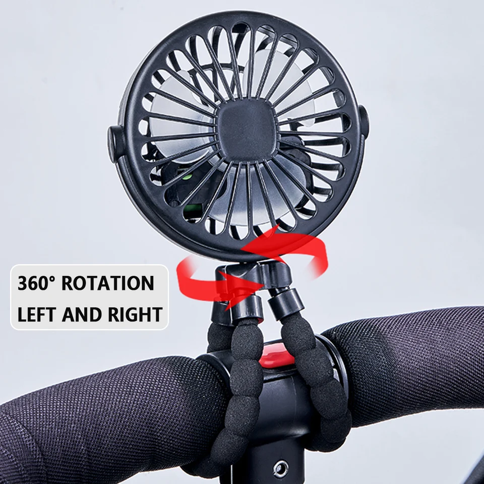 Portable Octopus Fan With Night Light And Rechargeable Battery_voghion.com