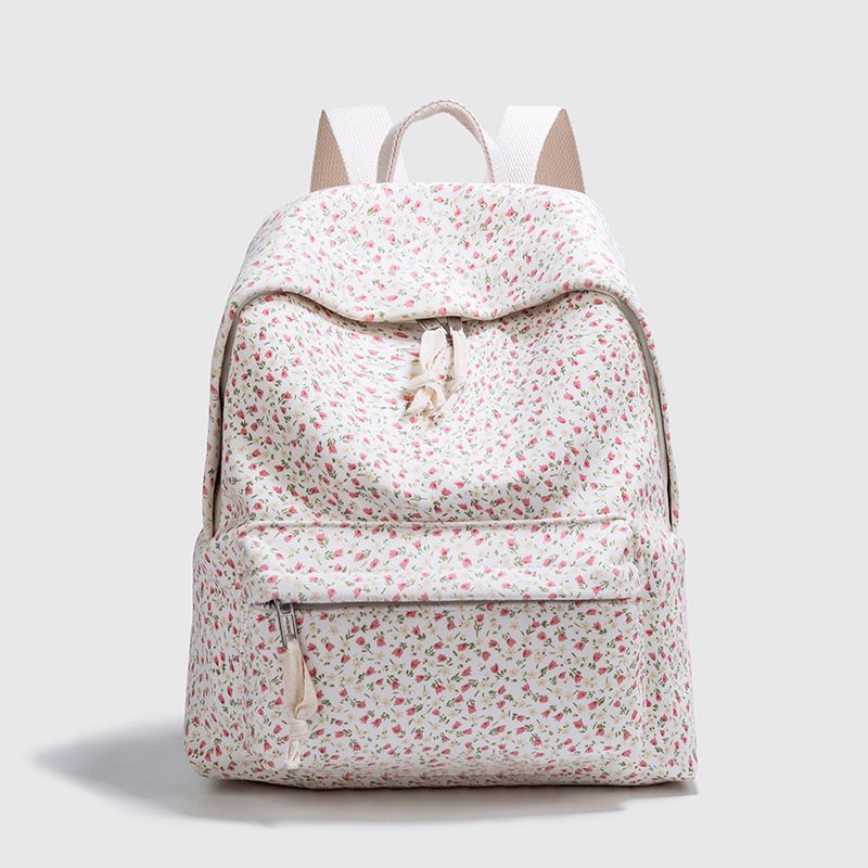 BM kleiner Blumenrucksack Canvas-Rucksack lässige Mode Damentasche_voghion.com