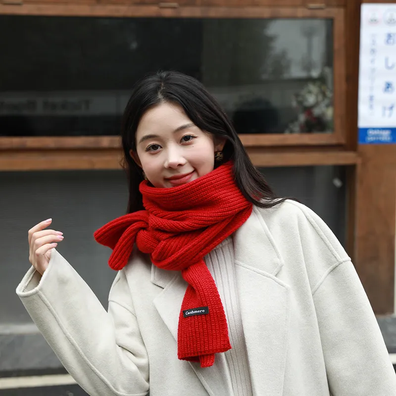 Knitted Scarf For Women Solid Colour Warm Winter Scarf Fashion_voghion.com