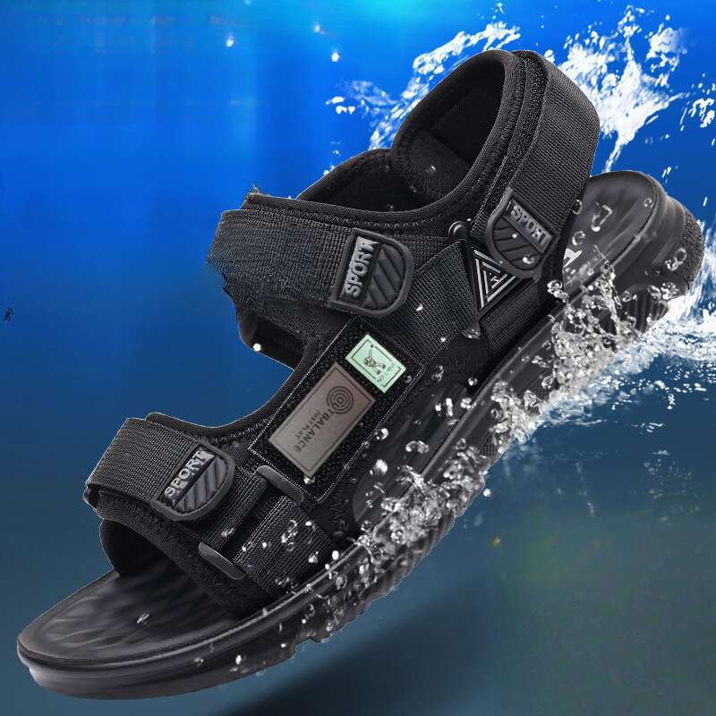 Velcro Men's Summer Plus Size Beach Shoes Sandals_voghion.com