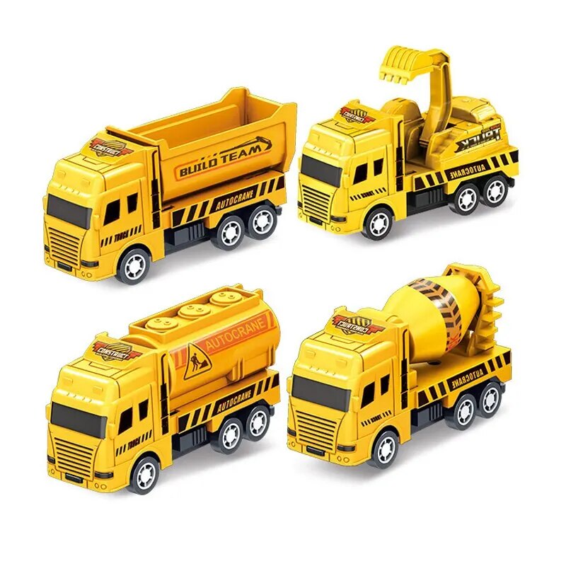 4 pezzi di auto educative per bambini, per bambini, tirare indietro, giocattolo, guerriero, ingegneria, modello di veicolo, quattro mini auto_voghion.com