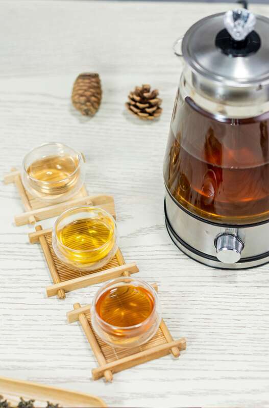 Uus Spray Black Tea Pu'er Steam täisautomaatne klaasist tervisekann, isoleeritud elektriline teekann_voghion.com