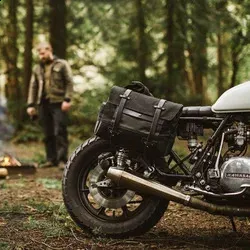 Retro locomotive universal waterproof side motorcycle canvas knight saddle bag 240824_voghion.com